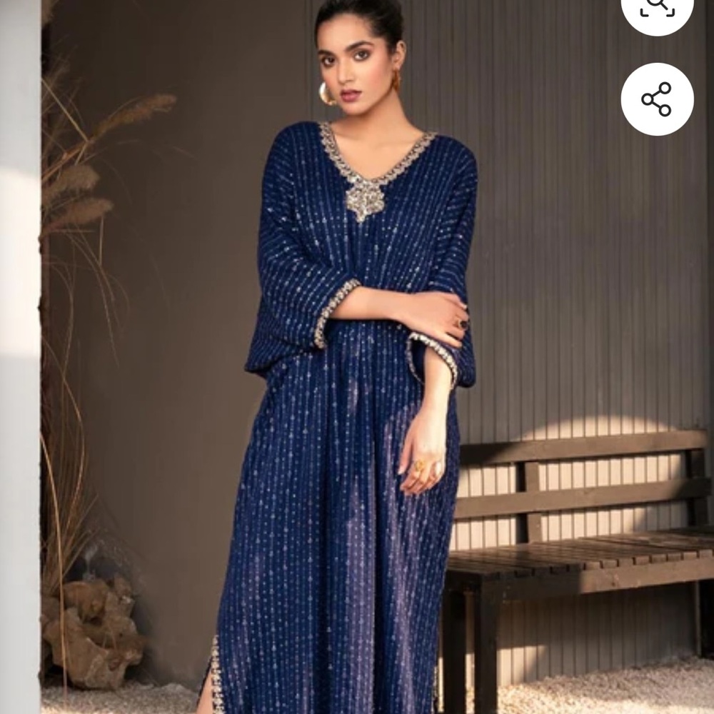 Branded Kaftan Navy Blue size small new